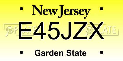 E45JZX New Jersey License Plate