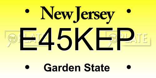 E45KEP New Jersey License Plate