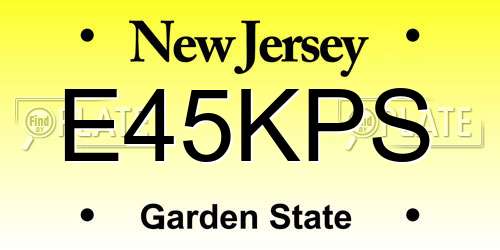 E45KPS New Jersey License Plate