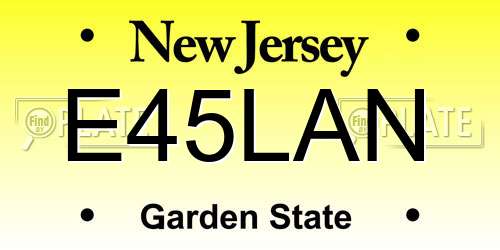 E45LAN New Jersey License Plate