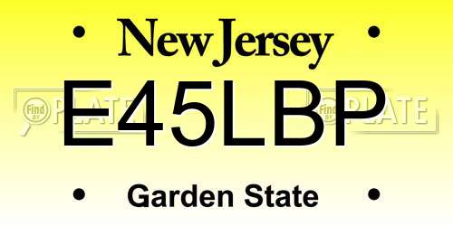 E45LBP New Jersey License Plate