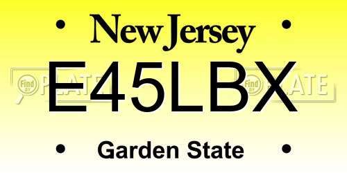 E45LBX New Jersey License Plate