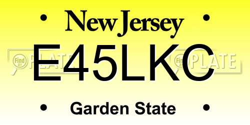 E45LKC New Jersey License Plate