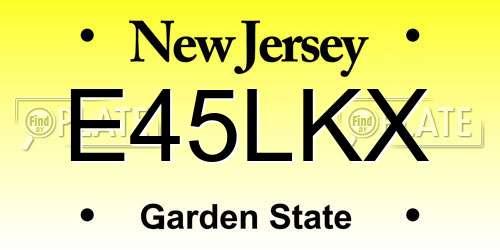 E45LKX New Jersey License Plate