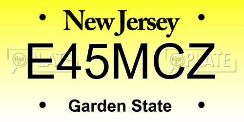E45MCZ New Jersey License Plate