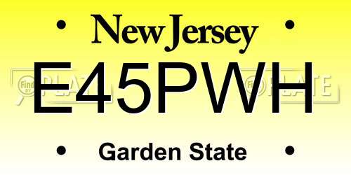 E45PWH New Jersey License Plate