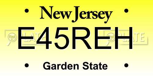 E45REH New Jersey License Plate
