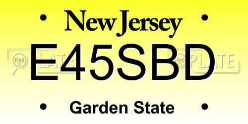 E45SBD New Jersey License Plate