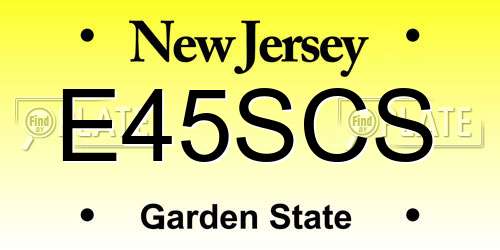 E45SCS New Jersey License Plate