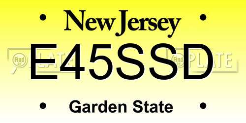 E45SSD New Jersey License Plate