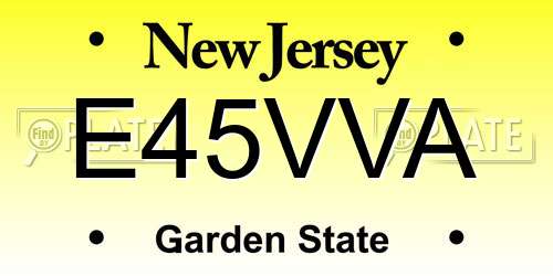 E45VVA New Jersey License Plate
