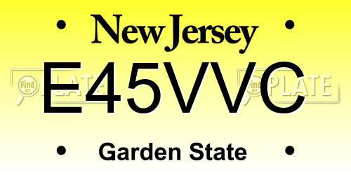 E45VVC New Jersey License Plate