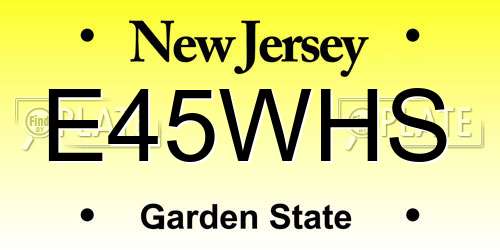 E45WHS New Jersey License Plate