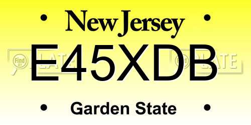 E45XDB New Jersey License Plate