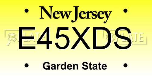 E45XDS New Jersey License Plate