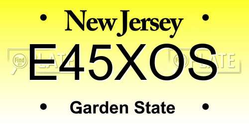 E45XOS New Jersey License Plate