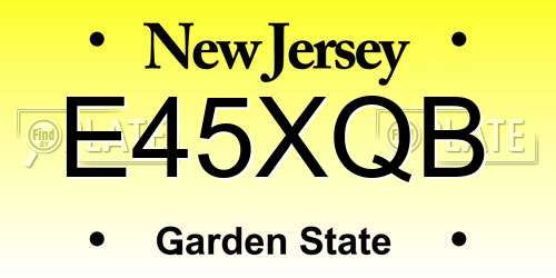 E45XQB New Jersey License Plate
