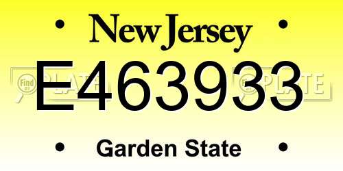 E463933 New Jersey License Plate