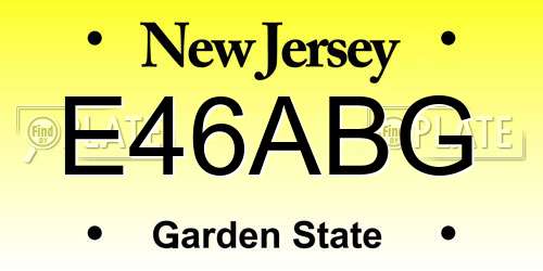 E46ABG New Jersey License Plate