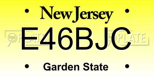 E46BJC New Jersey License Plate
