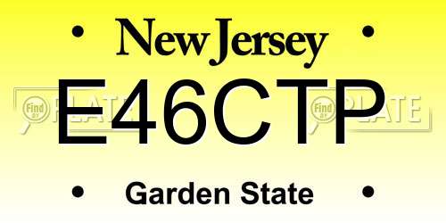 E46CTP New Jersey License Plate