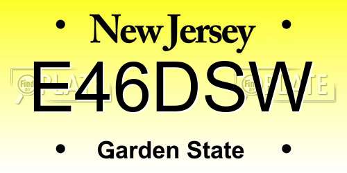E46DSW New Jersey License Plate