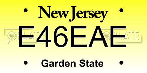 E46EAE New Jersey License Plate