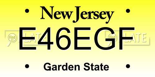 E46EGF New Jersey License Plate