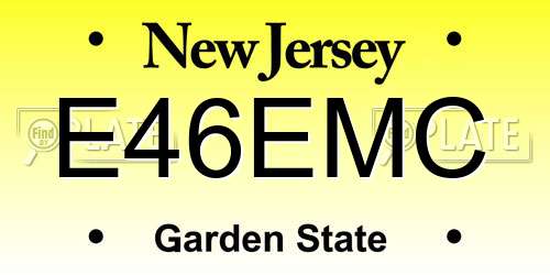 E46EMC New Jersey License Plate