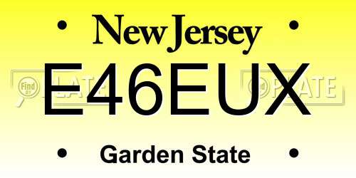 E46EUX New Jersey License Plate