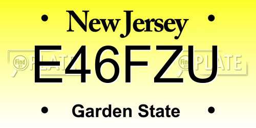 E46FZU New Jersey License Plate