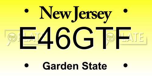 E46GTF New Jersey License Plate