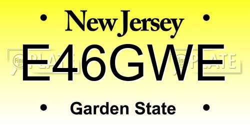 E46GWE New Jersey License Plate