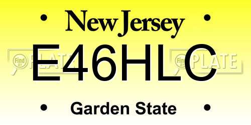E46HLC New Jersey License Plate
