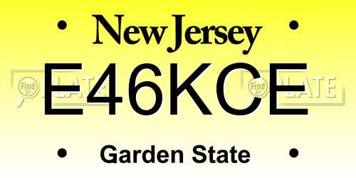 E46KCE New Jersey License Plate
