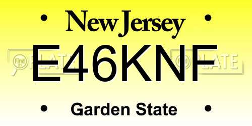 E46KNF New Jersey License Plate