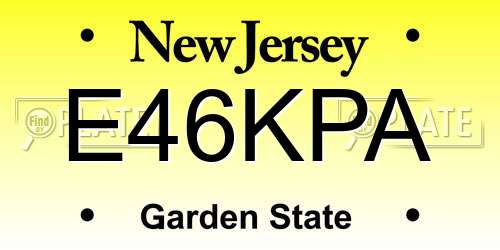 E46KPA New Jersey License Plate
