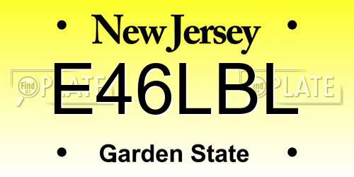 E46LBL New Jersey License Plate