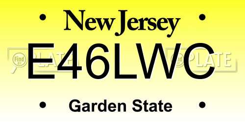 E46LWC New Jersey License Plate