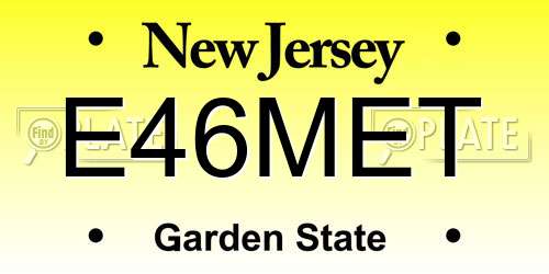 E46MET New Jersey License Plate