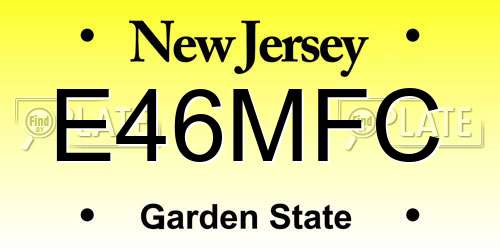 E46MFC New Jersey License Plate