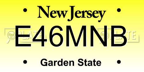 E46MNB New Jersey License Plate