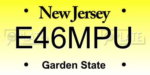 E46MPU New Jersey License Plate
