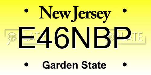 E46NBP New Jersey License Plate