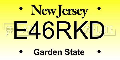 E46RKD New Jersey License Plate