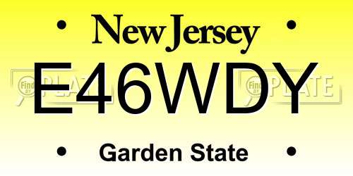 E46WDY New Jersey License Plate