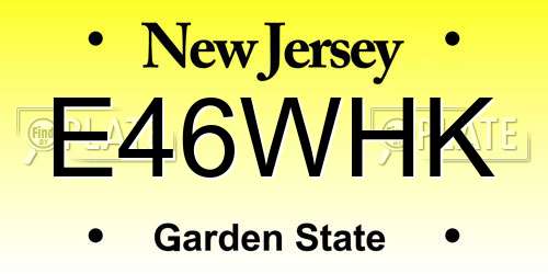 E46WHK New Jersey License Plate