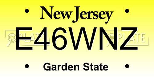 E46WNZ New Jersey License Plate