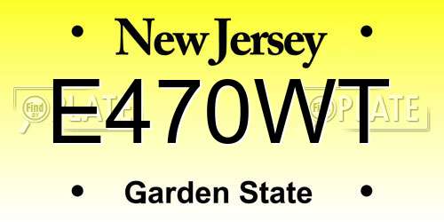 E470WT New Jersey License Plate