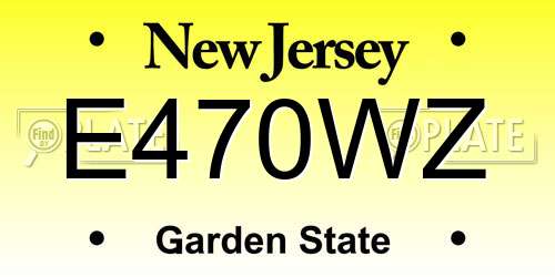 E470WZ New Jersey License Plate